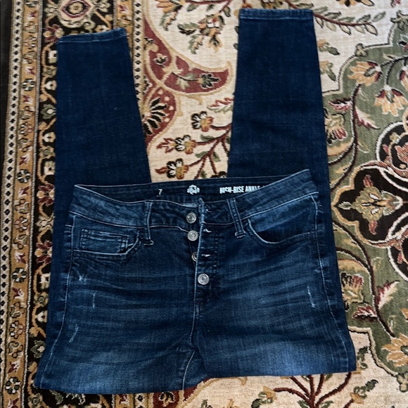 SO Women's High-Rise Jeans - Dark Blue - Picture 1 of 4